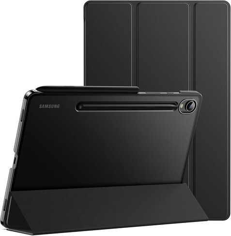 JETech Case for Samsung Galaxy Tab S9 11-Inch, Translucent Back Tri-Fold Stand Protective Tablet Cover, Support S Pen Charging, Auto Wake/Sleep (Black) in Kuwait
