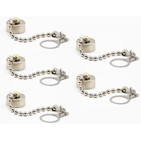 5Pcs GX16 Metal Dust Cap with Chain, GX16 Aviation Connector Plug Cover Circular Connector Protective Sleeve Waterproof Dust-Proof GX16 Lid (16)