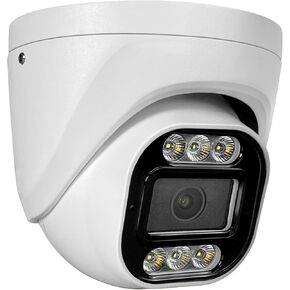 4MP Security Audio Dome Camera Smart Dual Light PoE Turret AI Human Detection 2.8mm 100° Wide Angle Lens Color Night Vision Built-in Mic IP67 Waterproof Compatible with Hikvision Dahua NVR