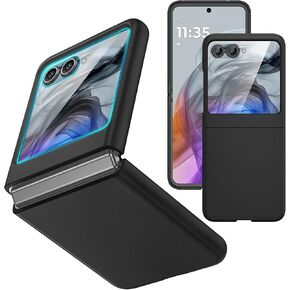 Ruky for Motorola Razr 2024 Case [Not fit Razr Plus 2024], with Built-in Screen Protector, Support Wireless Charging Slim Fit Moto Razr 2024 Case, Hard Ultra-Thin Phone Case for Moto Razr 2024,Black