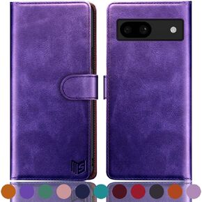 SUANPOT for Google Pixel 8A Wallet case with RFID Blocking Credit Card Holder,Flip Book PU Leather Protective Cover Women Men for Pixel 8A Phone case Light Brown
