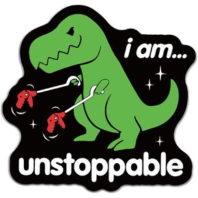 YAZMEEN 20 Pcs Funny T-Rex Stickers 2.5" I'm Unstoppable Inspirational Stickers Decals for Water Bottle Laptop Phone Envelope Funny Work Accessories for Office Worker Nurse Doctor Teacher Colleague