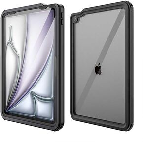 Waterproof for iPad Air 11 Inch Case M2【6th/5th/4th Generation 】(2024 11) (2022/2020 10.9) IP68 Clear with Paste Stand Lanyard Screen Protection 360 Full-Body Cover Rugged Dustproof Underwater Diving