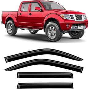 Voron Glass Tape-on Extra Durable Rain Guards for Nissan Frontier 2005-2021 Crew Cab, Window Deflectors, Vent Window Visors, 4 Pieces - 100523