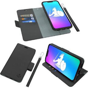 DefenderShield EMF Protection & 5G Anti Radiation iPhone 15 Pro Max Case - RFID Blocking EMF Shield Detachable Wallet Case with Magnetic Closure Sage Green