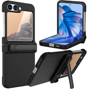 TDTOK Design for Samsung Galaxy Z Flip 6 Case, Ultra Slim Z Flip 6 Case with [Hinge Protection] [Back Scree Protector] [Foldable Kickstand] [Hard PC] Full Body Protective Case for Galaxy Z Flip 6