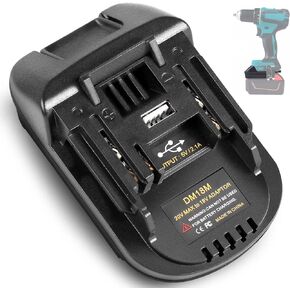 DM18M Battery Adpater for Makita 18V Li-Ion Battery Power Tools, Adaptor for Milwaukee 18V and for Dewalt 20V 18V XR Li-Ion Battery Convert to for Makita 18V BL1830 BL1850 Li-Ion Batteries
