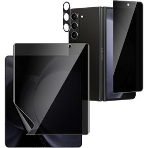 [6 Pack] for Samsung Galaxy Z Flip 6 Privacy Screen Protector, 2 Pack Internal Anti-Spy Film + 2 Pack Outer Privacy Glass Screen Protector + 2 PCS Metal Camera Lens Protector, Anti-Spy, Case Friendly in Kuwait