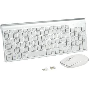Fonicer Wireless Keyboard and Mouse Combo with USB C & USB A Receiver-Full Size Type c Keyboard and Mouse Compatible