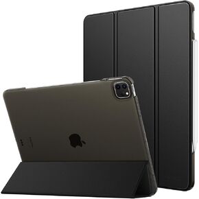 MoKo Case Compatible with iPad Air 13 Inch M2 Case 2024/ iPad Pro 12.9 (6th/5th Gen 2022/2021), Slim Frosted Hard PC Back Cover, Support Touch ID & Pencil Pro/2nd/USB-C, Black
