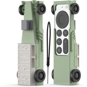 Silicone Apple TV Remote Case Compatible with Apple TV 4K 2021/2022 Remote,Shockproof Protective Skin for New Siri Apple TV Remote (2nd/3nd Generation),Anti-Lost Retro car (Green&White)