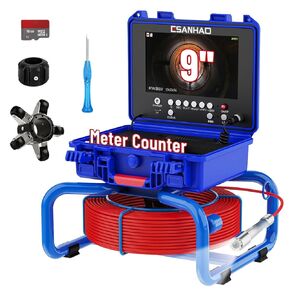 ESANHAO Sewer Camera with Locator,2024 Upgrade 9" Sewer Camera,164ft/50m Self-Leveling 512HZ Locator Waterproof IP68 Meter Counter DVR Sewer Inspection Camera for Industrial Homeowners