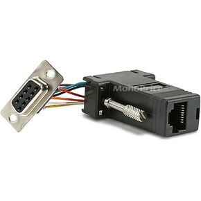 Monoprice DB9F/RJ-45 Modular Adapter, Black (101153)
