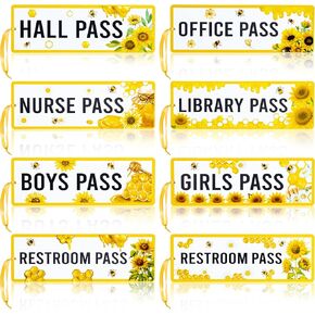 BeYumi Planets Magnetic Hall Pass - 8Pcs Outer Space Magnetic Student Hall Passes Resuable Waterproof School Passes Set Bathroom Restroom Library Nurse Office Boys Girls Passes for Elementary Teacher