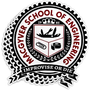(3 Pcs) School of Engineering Stickers, School of Engineering Improvise Or Die Funny Engineer 3" Waterproof Die-Cut Vinyl Sticker Decal for Cars Bumper Laptop Water Bottles, Phone Decal Gifts 3 Inches
