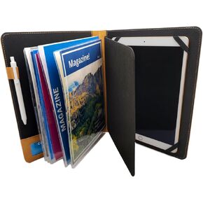 ASVP Shop JW Ministry Organizer - Premium PU Leather Tablet, iPad, Phone Holder, Magazines & Tracts - Ideal for Jehovah's Witnesses Field Service and Meetings