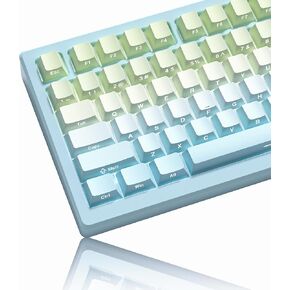 Womier Shine Through Keycaps - PBT Keycaps 75 Percent, Side Print Custom Keycap Set, 136 Keys Gradient Pink Keycaps, Cherry Profile Keyboard Keycaps for Cherry Gateron MX Switches Keyboard