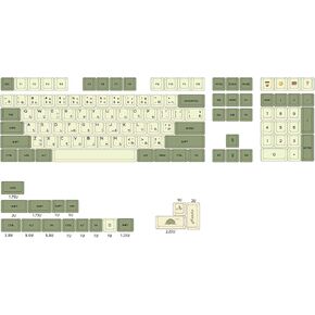 XDA V2 Matcha Green Tea Dye Sub Keycap Set Thick PBT for Keyboard gh60 Poker 87 tkl 104 ansi xd64 bm60 xd68 xd84 xd96 Janpanese (Matcha Set JAN x1)