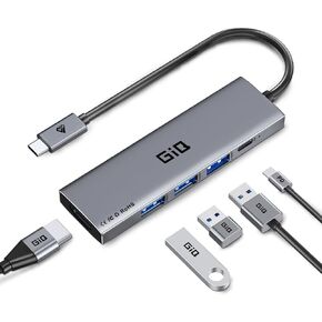 USB Docking Station GIQ USB C HUB USB C to HDMI Adapter USB C Laptop Docking Station Dual Monitor HDMI Splitter Extender Compatible with MacBook M1 M2 USB Dock