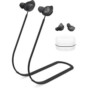 لحزام Galaxy Buds FE، تصميم خاص من السيليكون الناعم مضاد للانزلاق، إكسسوارات حبل سماعات الرأس الرياضية المضادة لفقدانها متوافقة فقط مع سماعات الأذن Samsung Galaxy Buds FE وحبل الرقبة (أسود)