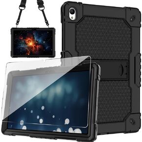 Case for Onn 10.1" Tablet Case (2024 Model / 100135925) Heavy Duty Built in Stand Hard Back Shell Protective Case with Screen Protector for Onn. 10.1" 4 Gen 2024 Tablet (Navy Blue/Green/1 PC)