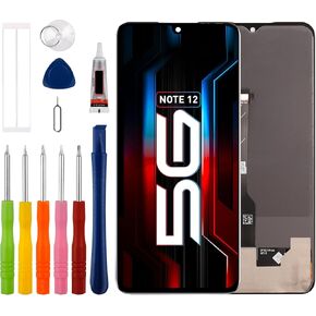 [Not Support Fingerprint] Duotipa TFT Display Touch Screen Digitizer Assembly Replacement for Infinix Note 12 5G /Note 12 Pro 5G X671 X671B 6.7'' with Technical Repair Tools Kit-Black.