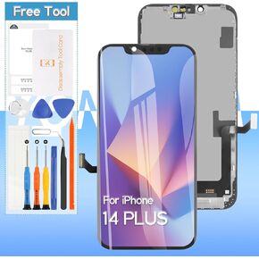 Screen Replacement for iPhone 14 Plus (Incell) A2886, A2632, A2885, A2896, A2887 6.7" LCD Display 3D Touch Digitizer Full Assembly with Waterproof Anti-Dust Adhesive