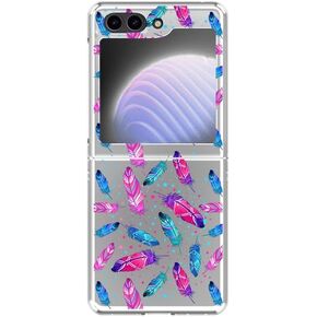 Compatible with Samsung Galaxy Z Flip 5 Case,Fun Pumpkin Pattern with Fall Leaves Design Cute Autumn Style PC Protective Clear Case (Pumpkin Pie)