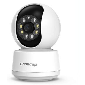 Smart Security Camera, 1080p Home Security Camera, Pan & Tilt 2.4Ghz Indoor IP Camera, with Person, Vehicle, Animal Detection, Phone App 2-Way Audio, Works with Alexa and Google Assistant