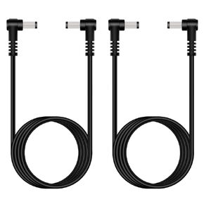 Fancasee (2 Pack 6 ft 5.5mm x 2.5mm 90 Degree Right Angle Male to Male Right Angle DC Power Adapter Cable Cord for IP Camera CCTV Surveillance Security Camera LED Strip DVR Router Invoice Printer