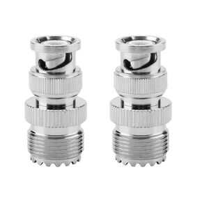 2Pcs RF Coaxial Coax Adapter BNC Male Plug to UHF SO239 PL-259 Female Jack Cable Connector