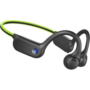 S101 Bone Conduction Headphones, Open-Ear Sports Headphones with Mic, 10Hr Playtime, Bluetooth 5.2 Wireless Earphones Waterproof for Running, Biking, Gym (Green)