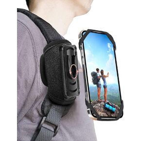 Phone Holder for Backpack Strap,Backpack Strap Clip for Phone,Phone Strap Pack clamp,Smartphone Holder for Shoulder Strap,Phone Shoulder Strap fit Hiking/Alpinism/Climbing/Traveling
