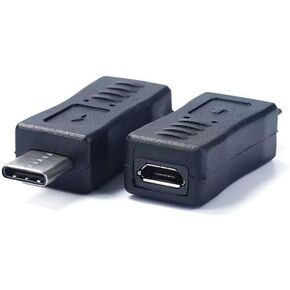 USB C to Micro USB Adapter, 2 Pack USB Type C Male to Micro USB Female Converter Adapter Suitable for Phone and Tablet (TypeC Male/Micro Female)