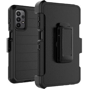Takfox Galaxy A23 5G Case, for Samsung A23 5G Belt Clip Holster Phone Case with [Built-in Screen Protector] Kickstand Protective Rugged Heavy Duty Shockproof Dustproof Durable Cover-Black/Orange