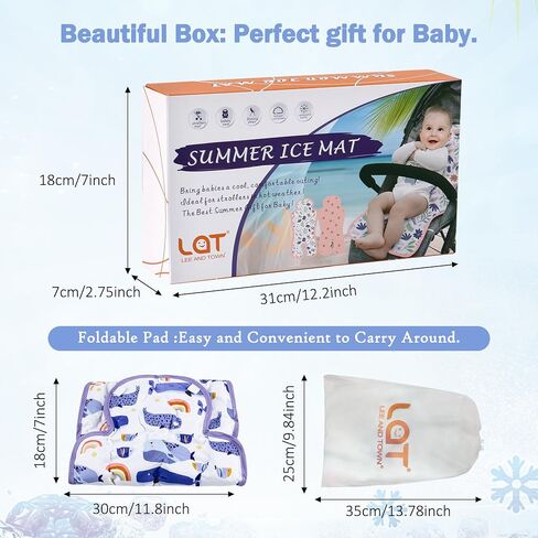 Gel Car Seat Cooler Pad,1 Pcak Double Sides-Universal Baby Stroller Ice Cushion,Summer Cooling Seat Liner,Multifunctional Suitable for Baby Dining Chair,Child Safety Seat(Dinosaur + Elephant) in Saudi Arabia