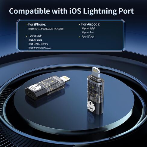 TiMOVO Adapter for Lightning to USB C Adapter, 2 Pack Adapter for Lightning Male to USB C Female Fast Charge Data Transfer for iPhone 14/13/12/11 Pro Max/iPad/iPod/AirPods, Not for Audio/OTG in Saudi Arabia