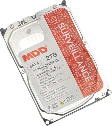 MDD 2 تيرابايت 64 ميجابايت كاش 7200 دورة في الدقيقة SATA 6.0 جيجابايت/ثانية 3.5 بوصة محرك الأقراص الصلبة للمراقبة الداخلية - MDD2TSATA6472DVR (متجدد) in Kuwait