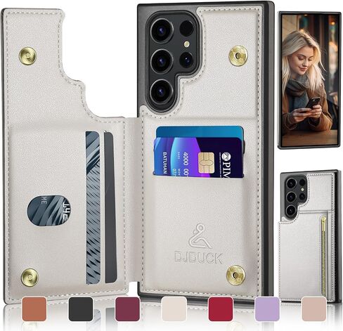 for Samsung Galaxy S22 Ultra 5G Wallet Phone Case with Card Holder[RFID Blocking Leather Protection][Back Flip Magnetic Clasp Folio cases]Shockproof Women Men cover for Samsung S22 Ultra White in Saudi Arabia