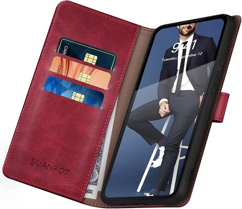 حافظة محفظة SUANPOT لهاتف Google Pixel 8A مع حامل بطاقة الائتمان RFID، غطاء واقٍ من جلد البولي يوريثان قابل للطي للنساء والرجال لهاتف Pixel 8A بني فاتح in Saudi Arabia