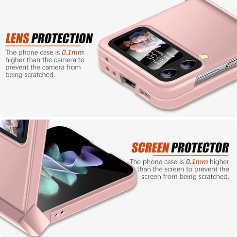Migexxkj for Samsung Galaxy Z Flip 3 Case with Hinge Protection,Full Body Protective Cover Hard PC Ultra Slim Anti-Scratch Shockproof Lightweight Phone Case for Samsung Galaxy Z Flip 3 5G (Black) in Saudi Arabia
