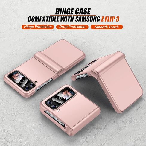 Migexxkj for Samsung Galaxy Z Flip 3 Case with Hinge Protection,Full Body Protective Cover Hard PC Ultra Slim Anti-Scratch Shockproof Lightweight Phone Case for Samsung Galaxy Z Flip 3 5G (Black) in Saudi Arabia
