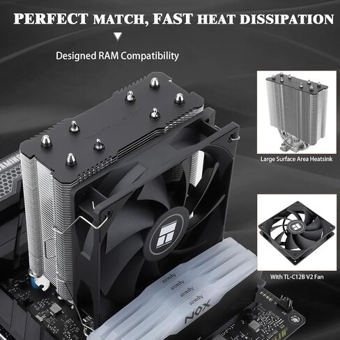 مبرد وحدة المعالجة المركزية Thermalright Assassin X 120 V2 4 أنابيب حرارية مع تقنية AGHP، مبرد هواء وحدة المعالجة المركزية بمروحة 120 مم PWM، ارتفاع 154 مم، لـ AMD AM4 AM5/Intel 1700/1150/1151/1200، مبرد الكمبيوتر الشخصي in Saudi Arabia