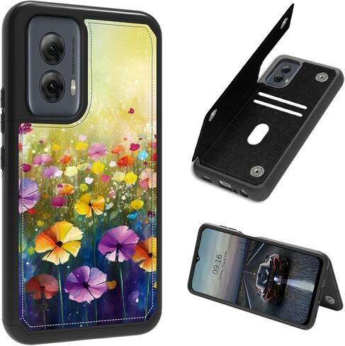 حافظة محفظة سلحفاة لهاتف Moto G Stylus 5G 2024، لهاتف Motorola G Stylus 5G 2024 حافظة من جلد البولي يوريثان بمسند وغطاء محفظة مقاوم للصدمات مع حامل بطاقة وحماية RFID للنساء والرجال in Kuwait