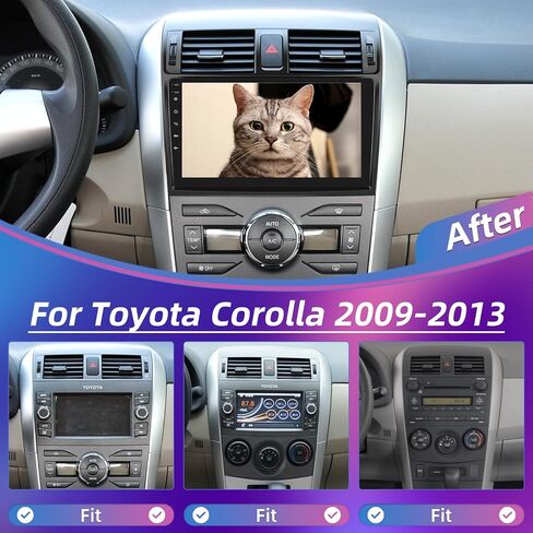 راديو السيارة 8 Core 4+64G EKAT Android لسيارة Toyota Corolla 2009-2013 - Carplay اللاسلكي وAndroid Auto شاشة لمس IPS 9 بوصة مع DSP/GPS/WiFi + كاميرا احتياطية وميكروفون in Saudi Arabia