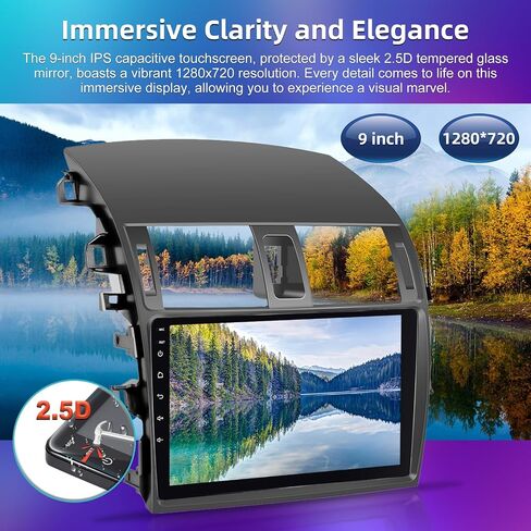 راديو السيارة 8 Core 4+64G EKAT Android لسيارة Toyota Corolla 2009-2013 - Carplay اللاسلكي وAndroid Auto شاشة لمس IPS 9 بوصة مع DSP/GPS/WiFi + كاميرا احتياطية وميكروفون in Saudi Arabia