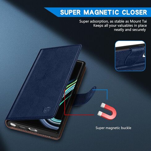 ZZXX for Samsung Galaxy Note 9 Wallet Case with [RFID Blocking] Card Slot Kickstand Magnetic Closure Leather Flip Fold Protective Phone Case for Samsung Galaxy Note 9 Case Wallet(Black-6.4 inch) in Saudi Arabia