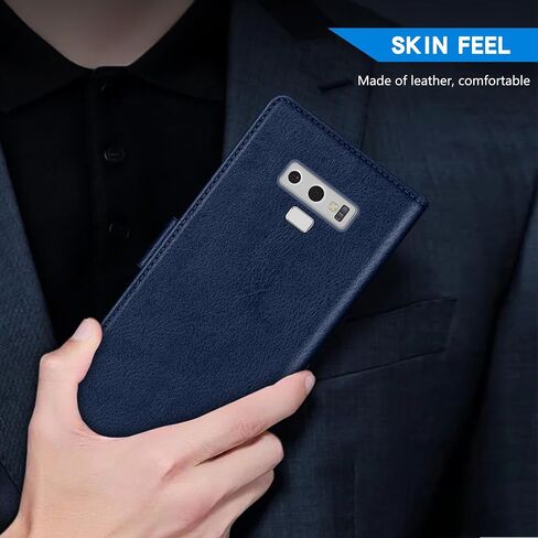 ZZXX for Samsung Galaxy Note 9 Wallet Case with [RFID Blocking] Card Slot Kickstand Magnetic Closure Leather Flip Fold Protective Phone Case for Samsung Galaxy Note 9 Case Wallet(Black-6.4 inch) in Saudi Arabia