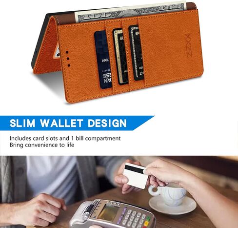 ZZXX for Samsung Galaxy Note 9 Wallet Case with [RFID Blocking] Card Slot Kickstand Magnetic Closure Leather Flip Fold Protective Phone Case for Samsung Galaxy Note 9 Case Wallet(Black-6.4 inch) in Saudi Arabia