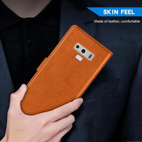 ZZXX for Samsung Galaxy Note 9 Wallet Case with [RFID Blocking] Card Slot Kickstand Magnetic Closure Leather Flip Fold Protective Phone Case for Samsung Galaxy Note 9 Case Wallet(Black-6.4 inch) in Saudi Arabia